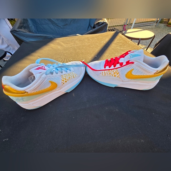 Nike Kids White Sneakers with Red and Blue Accents - Picture 10 of 14